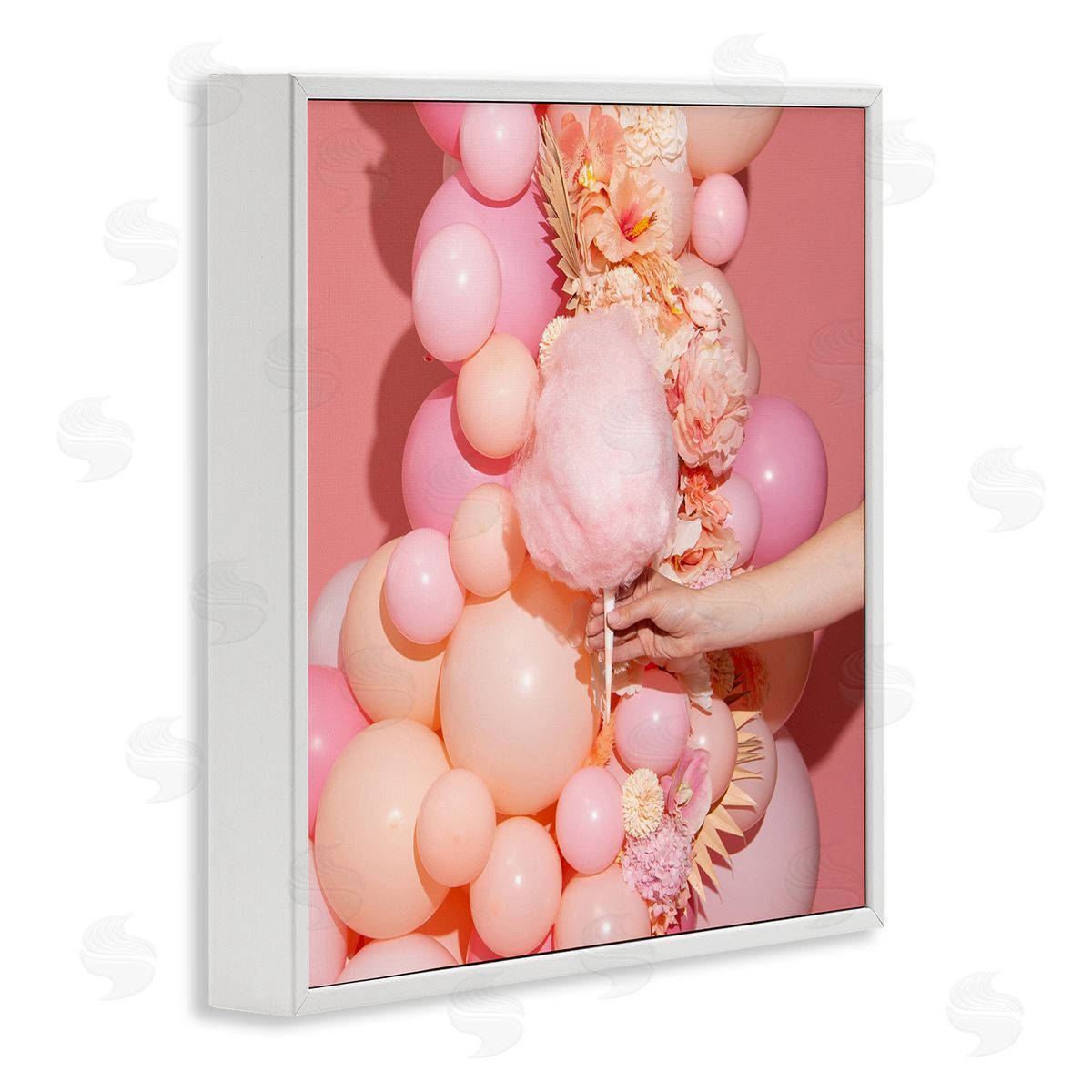 LISH Creative Cotton Candy & Balloons White Framed Glicee Wall Art Print