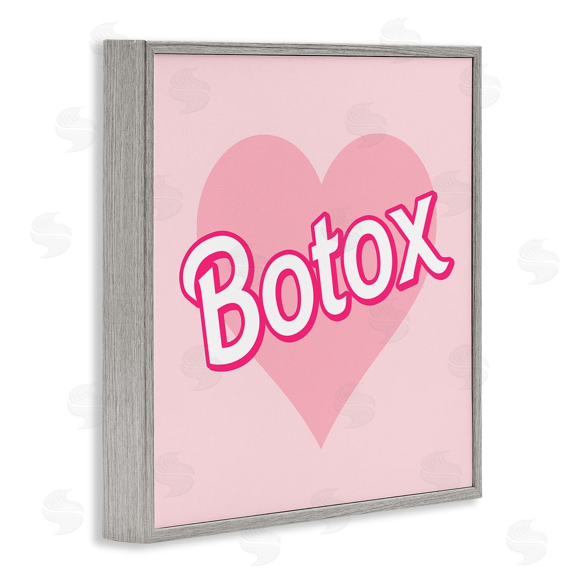 Pink Heart Botox Grey Frame Print Wall Art, Home Decor by Stupell Studio
