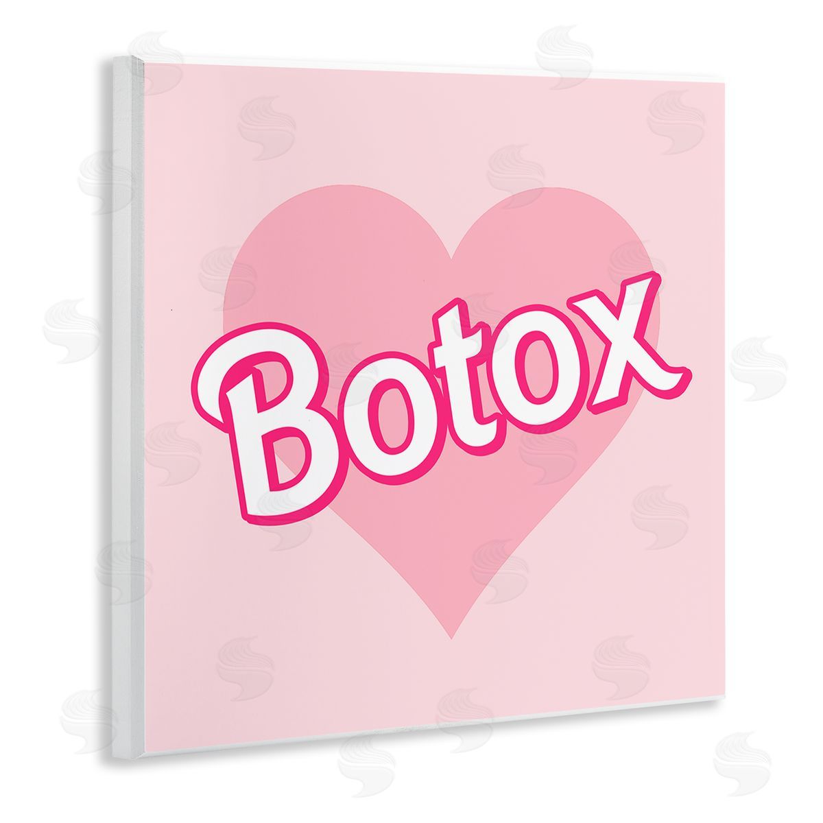 Pink Heart Botox Wood Plaque Wall Art, Home Decor by Stupell Studio