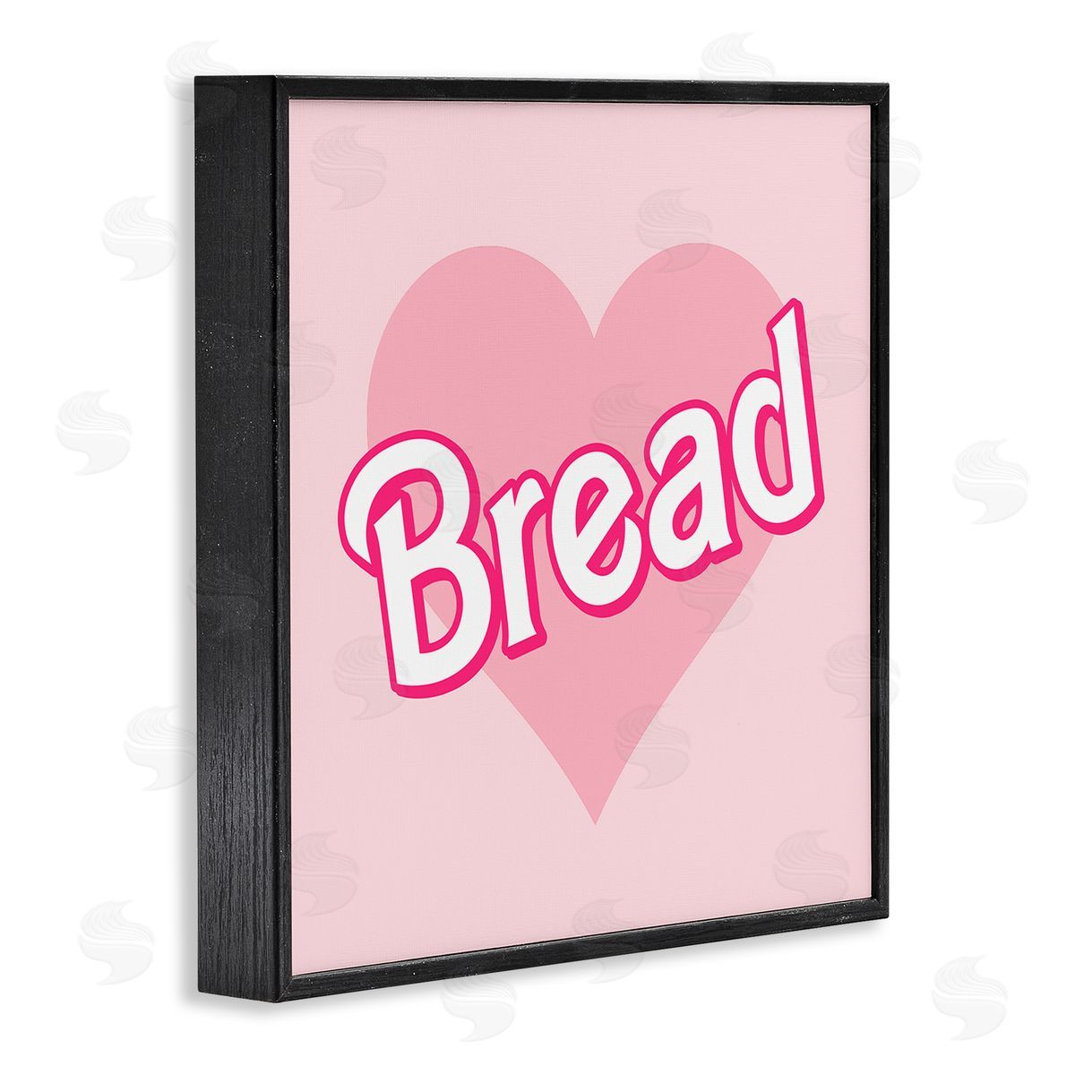 Stupell Studio Bread Pink Heart Phrase Black Framed Glicee Wall Art Print