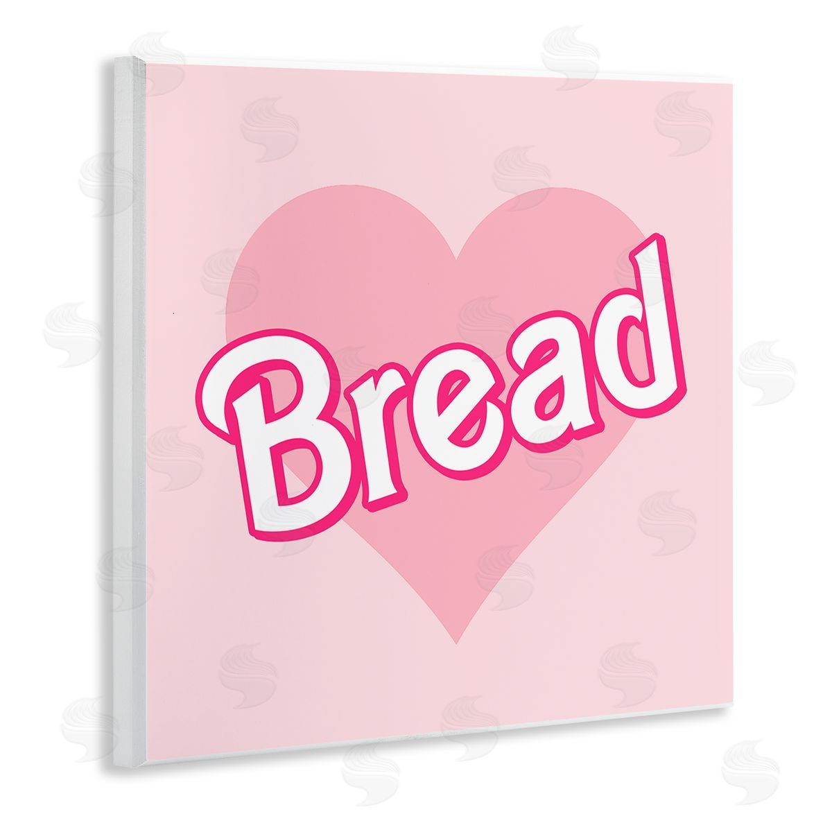 Stupell Studio Bread Pink Heart Phrase Wooden Wall Plaque Art Print