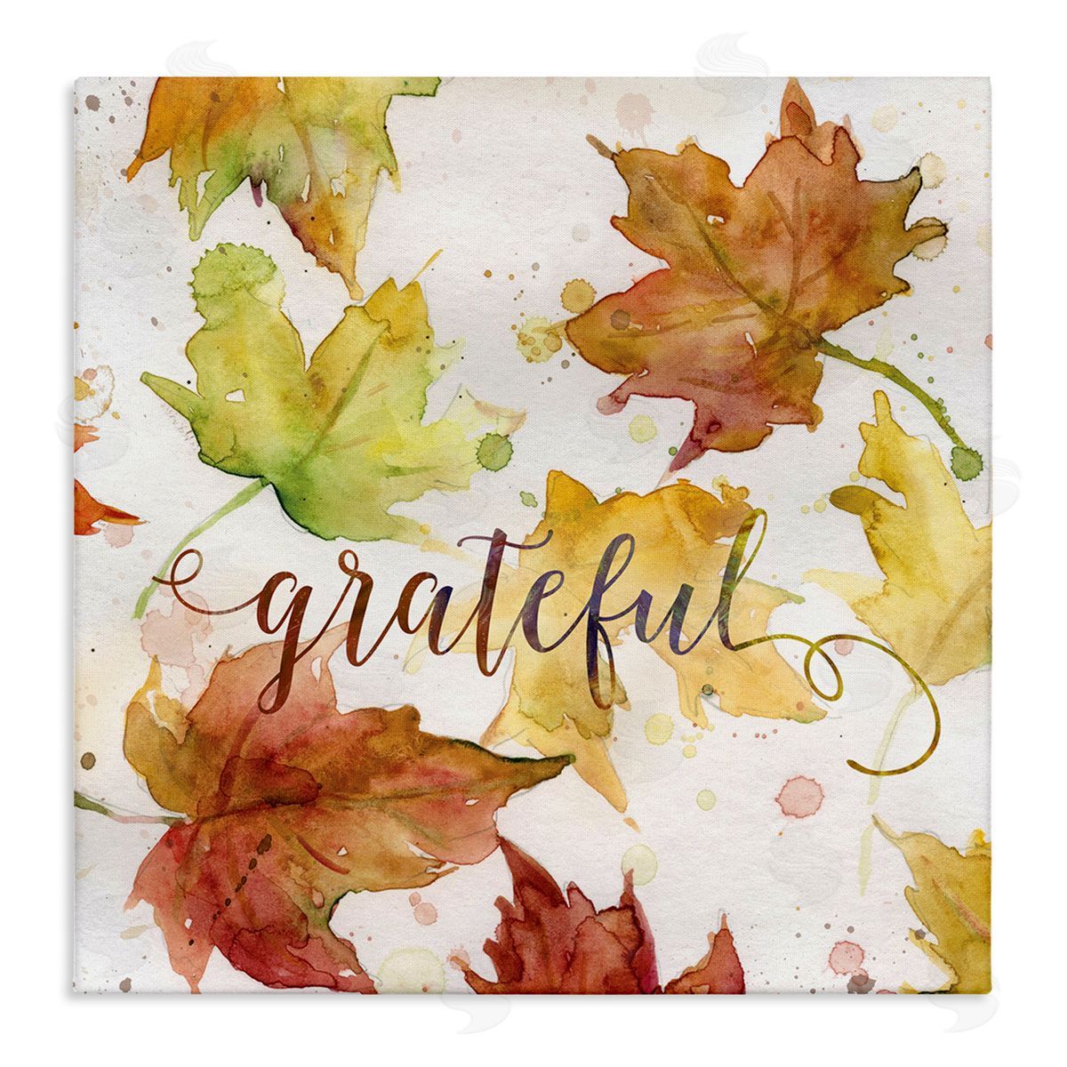 Carol Robinson Grateful Fall Maple Leaves Stretched Canvas Wall Art Print