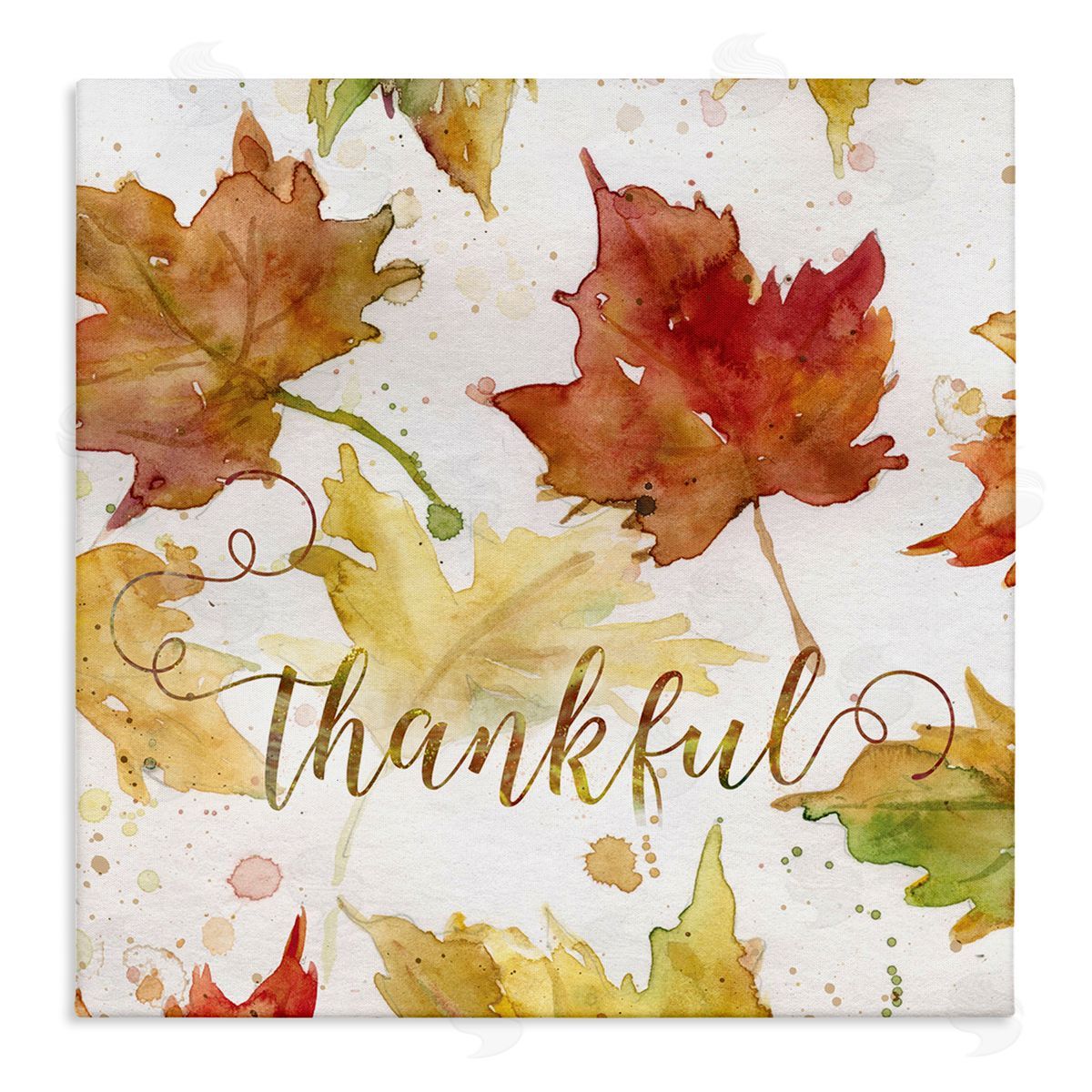 Carol Robinson Thankful Fall Leaves Stretched Canvas Wall Art Print