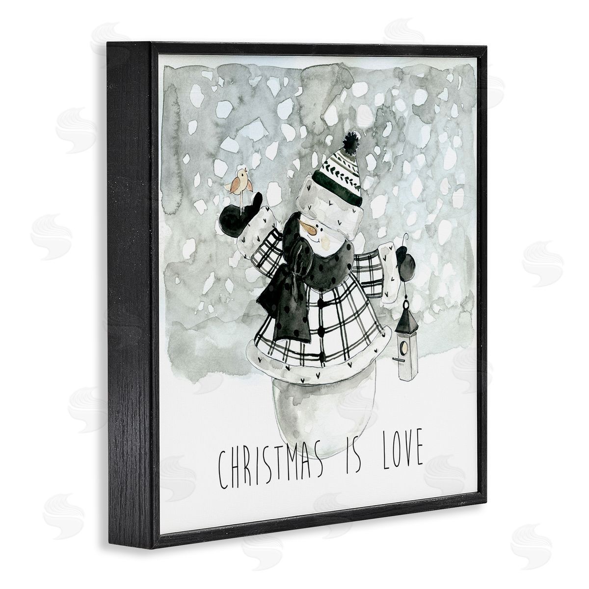 Carol Robinson Christmas Is Love Phrase Black Framed Glicee Wall Art Print