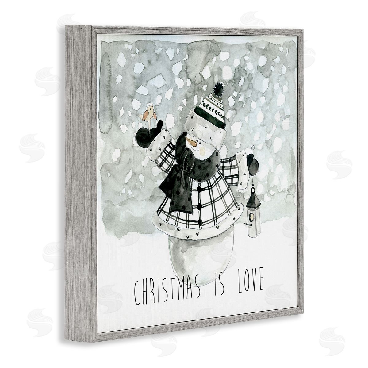 Carol Robinson Christmas Is Love Phrase Gray Framed Glicee Wall Art Print