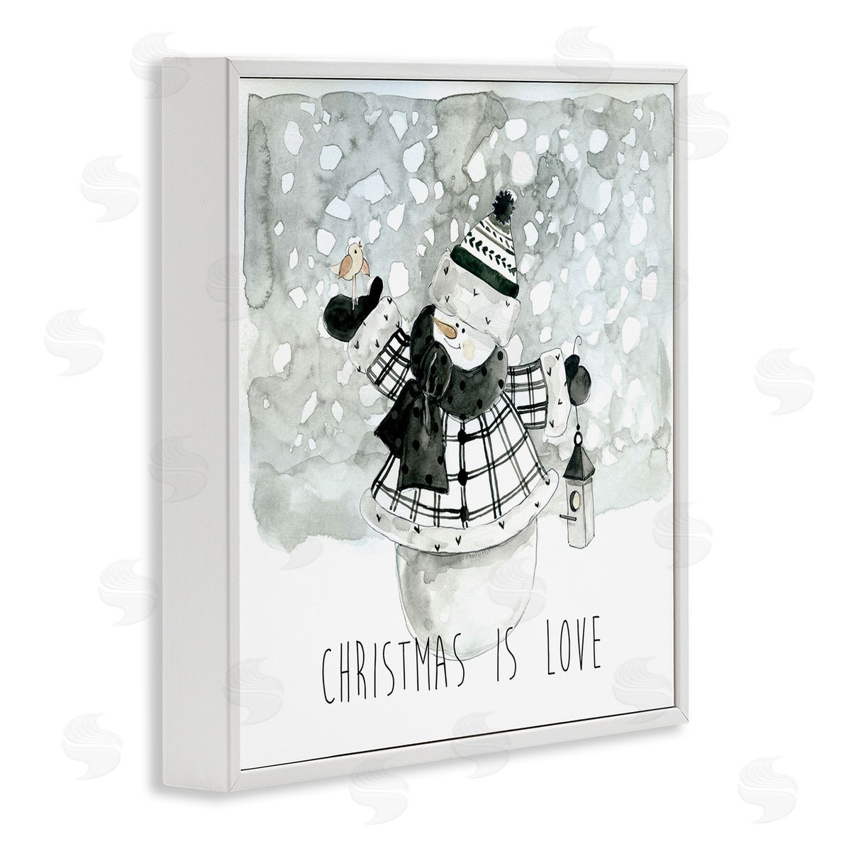 Carol Robinson Christmas Is Love Phrase White Framed Glicee Wall Art Print
