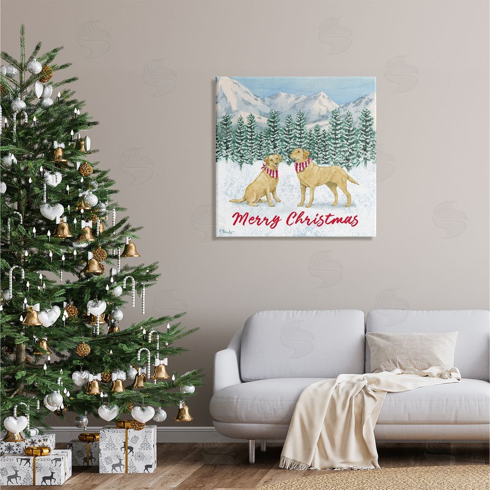 Paul Brent Merry Christmas Dogs Canvas Wall Art in Room
