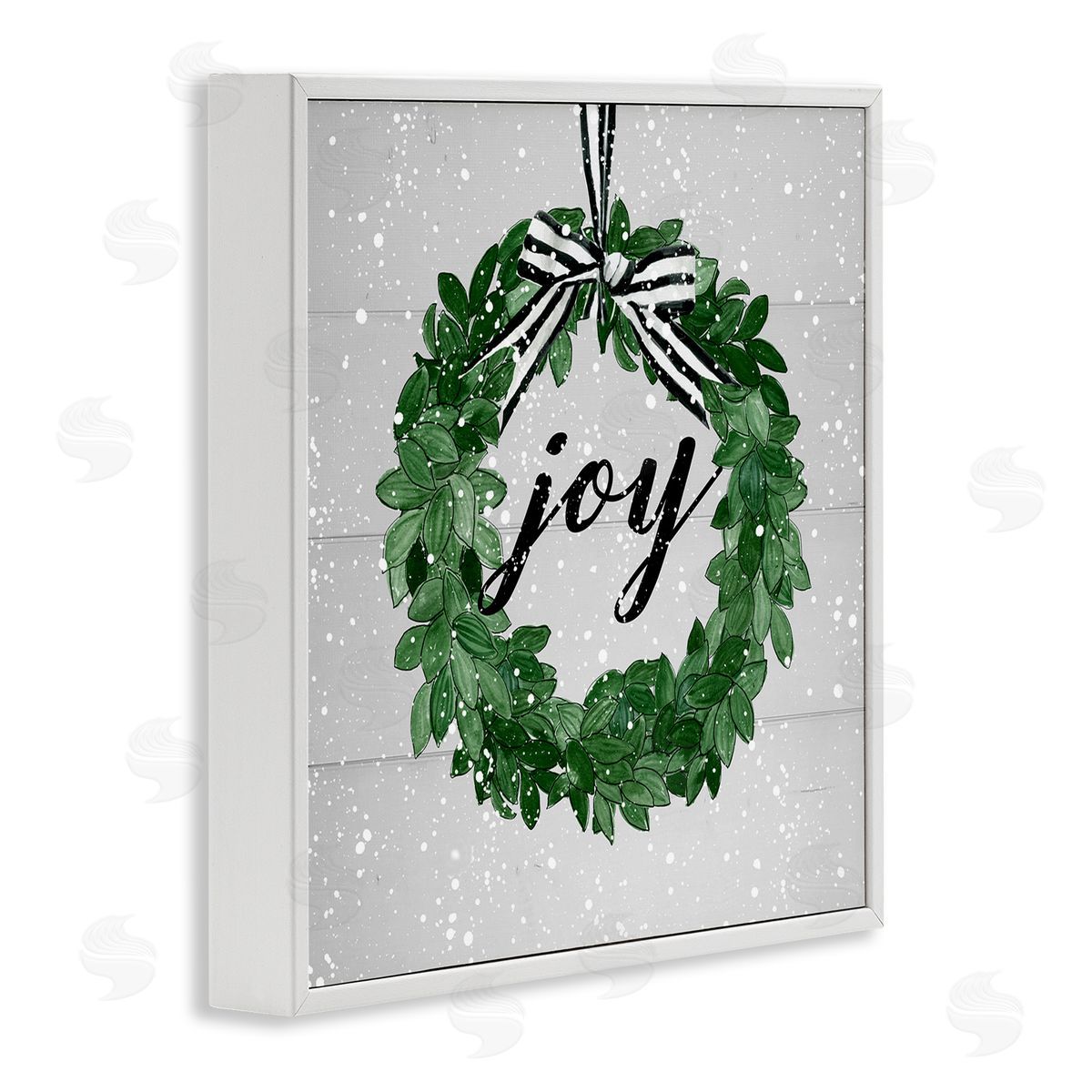 Carol Robinson Joy Wreath with Snow White Framed Glicee Wall Art Print