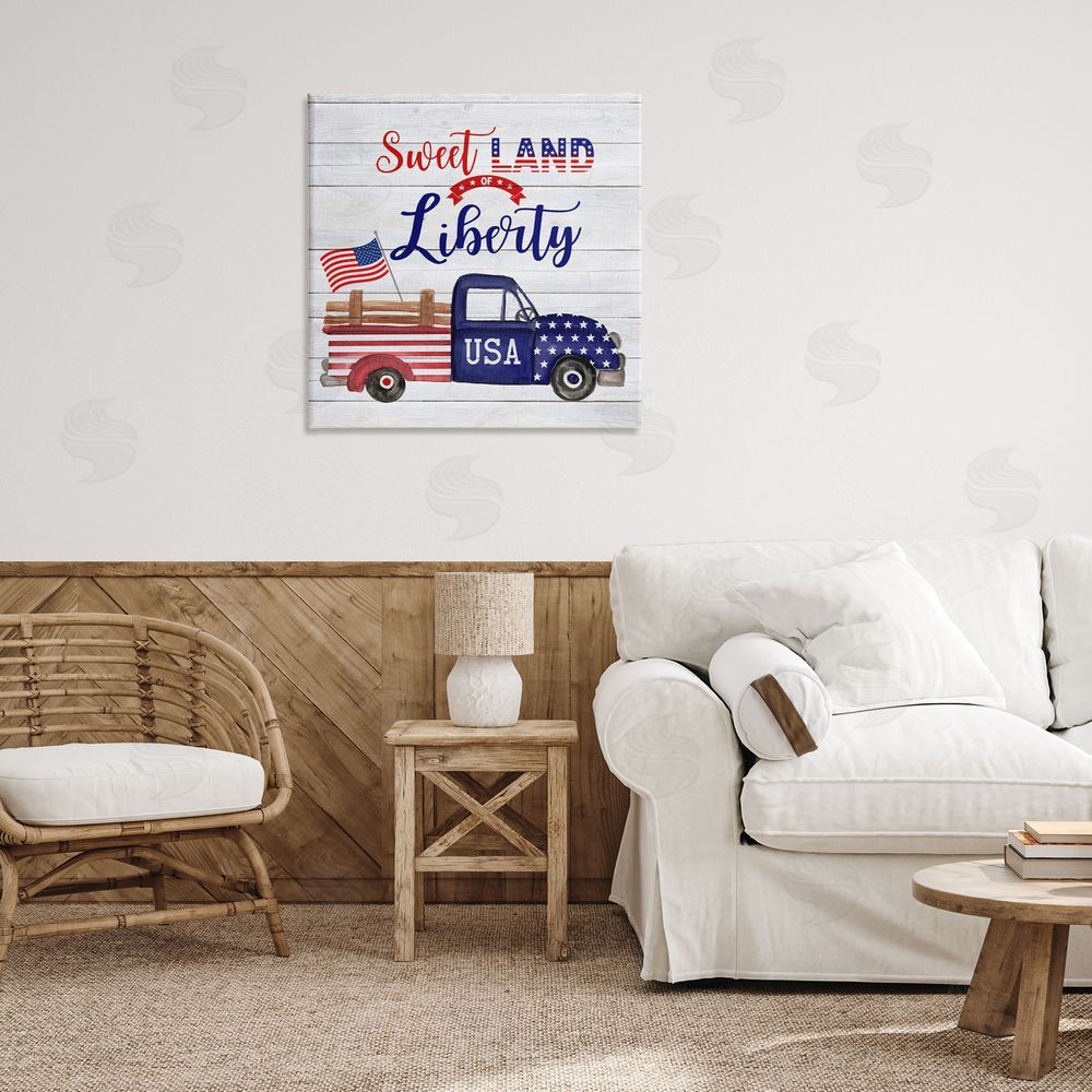 Corinne Haig Country Liberty Phrase Canvas Wall Art in Room