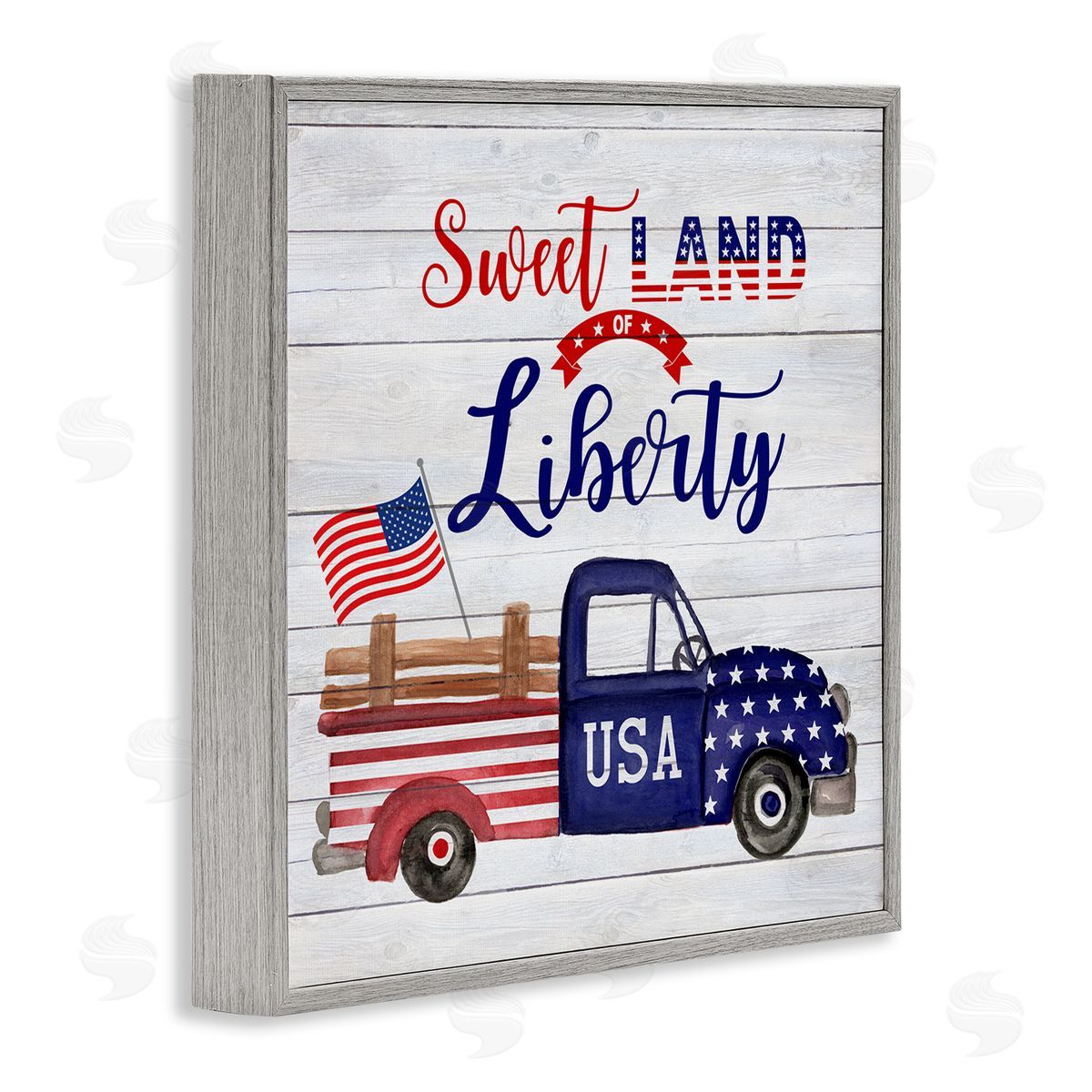 Corinne Haig Country Liberty Phrase Gray Framed Glicee Wall Art Print