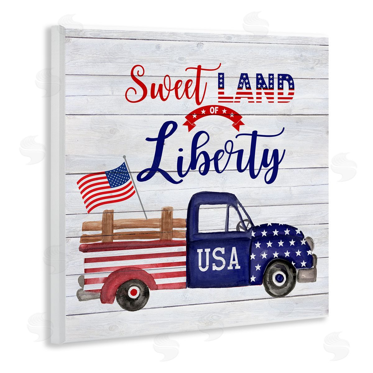 Corinne Haig Country Liberty Phrase Wooden Wall Plaque Art Print