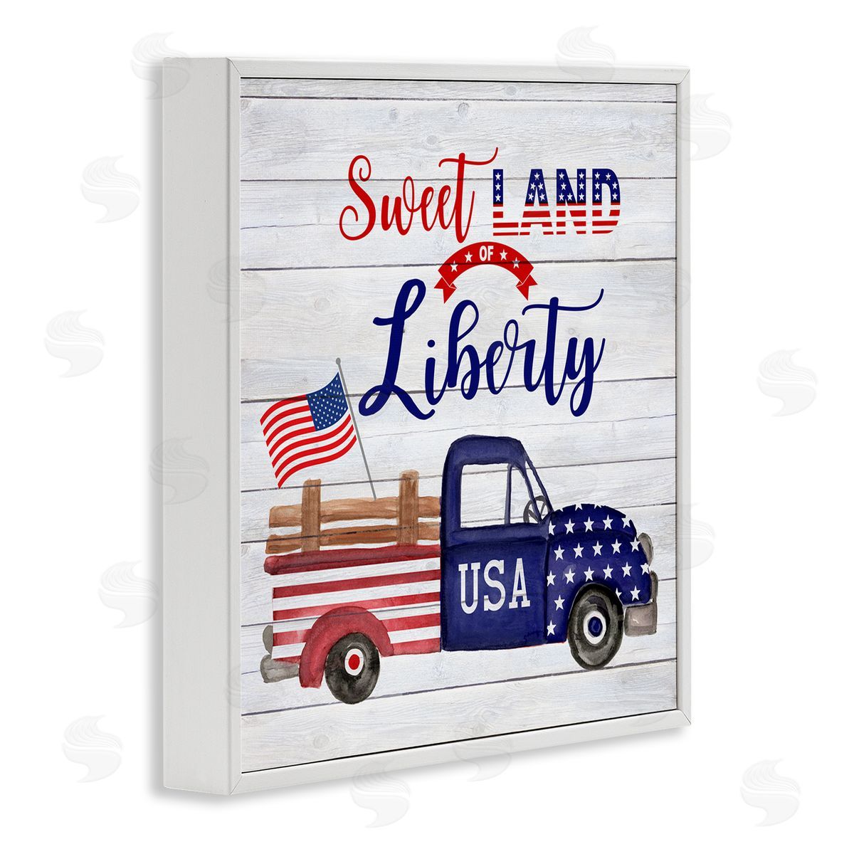 Corinne Haig Country Liberty Phrase White Framed Glicee Wall Art Print