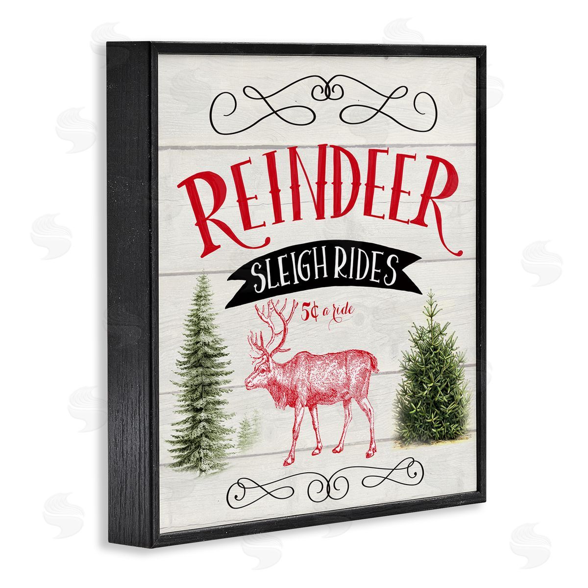 Corinne Haig Sleigh Rides Phrase Black Framed Glicee Wall Art Print