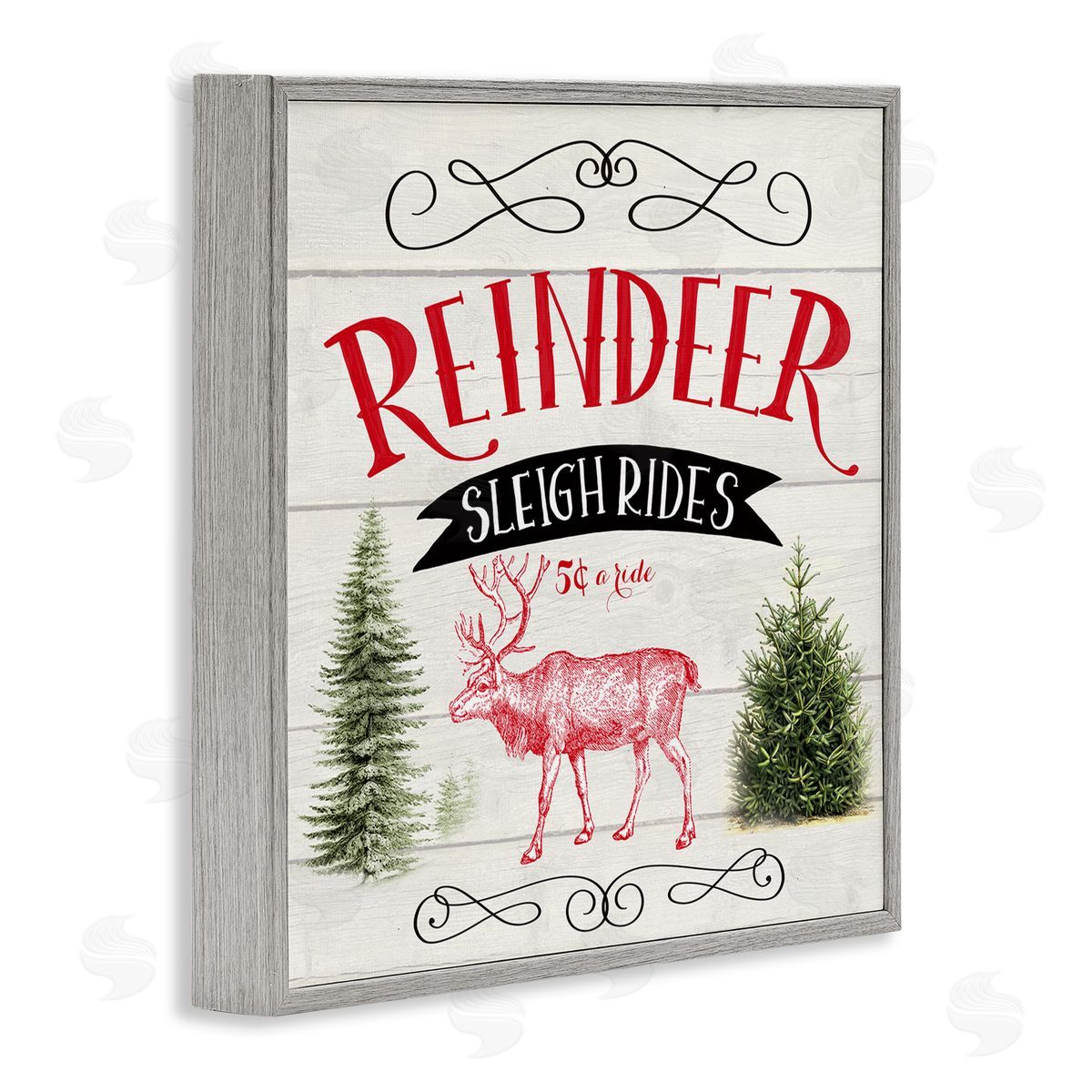 Corinne Haig Sleigh Rides Phrase Gray Framed Glicee Wall Art Print