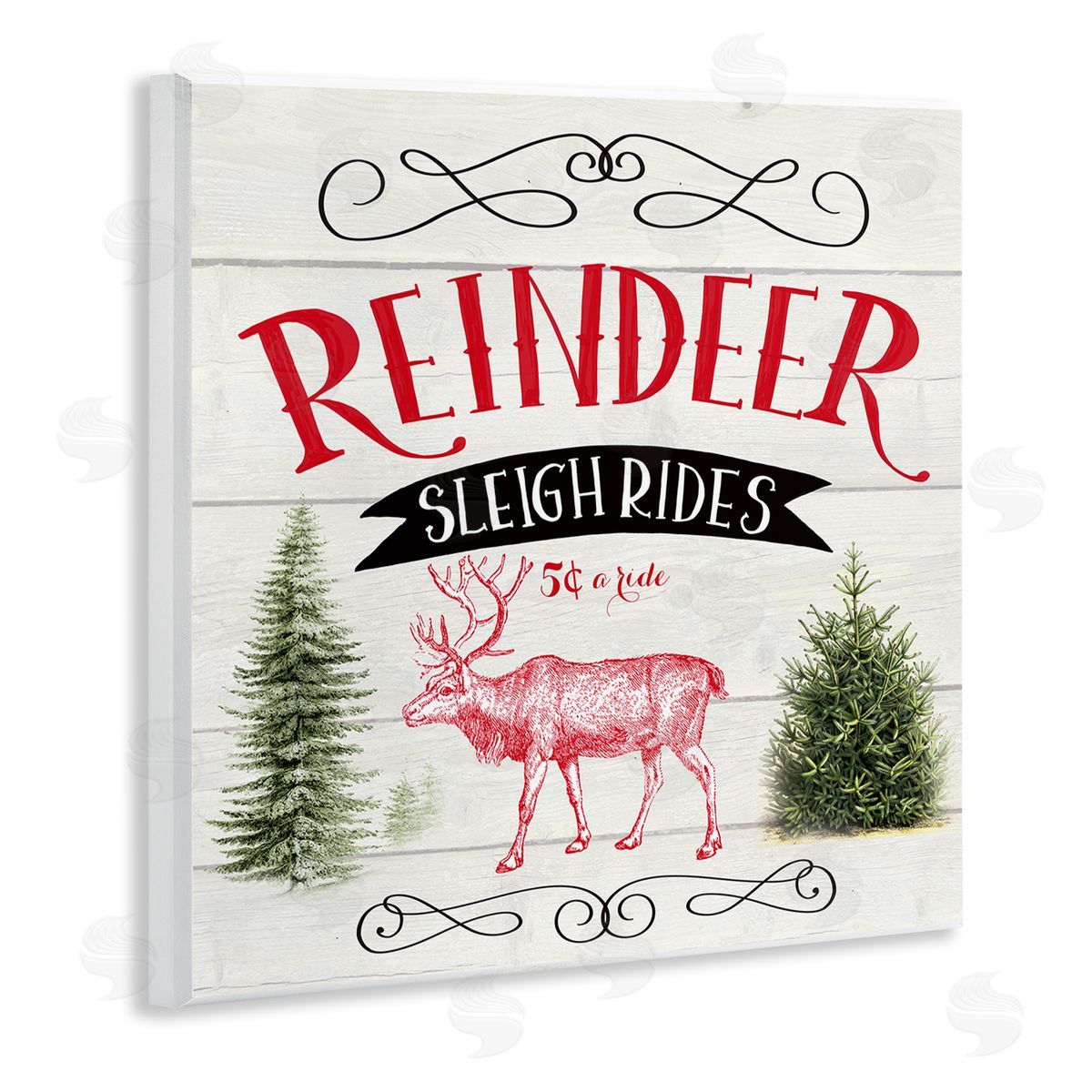 Corinne Haig Sleigh Rides Phrase Wooden Wall Plaque Art Print