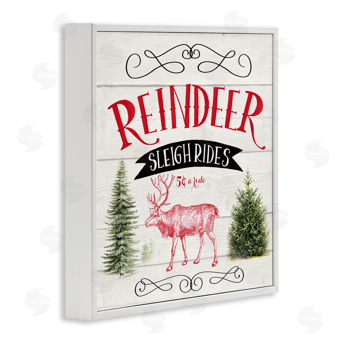 Corinne Haig Sleigh Rides Phrase White Framed Glicee Wall Art Print