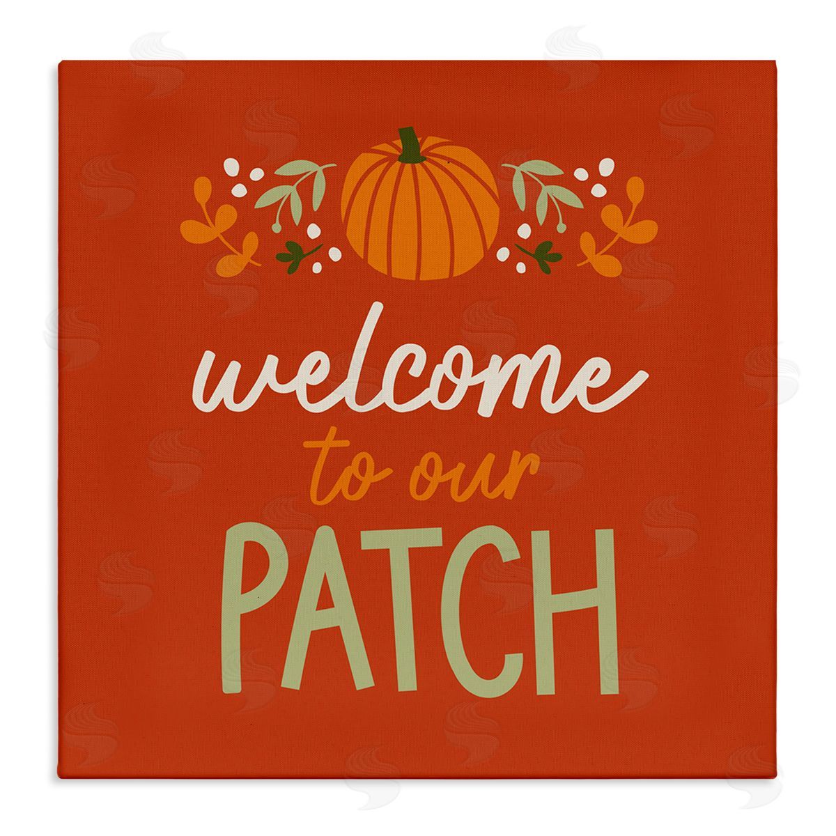 Emily Dumas Welcome Pumpkin Patch Phrase Stretched Canvas Wall Art Print