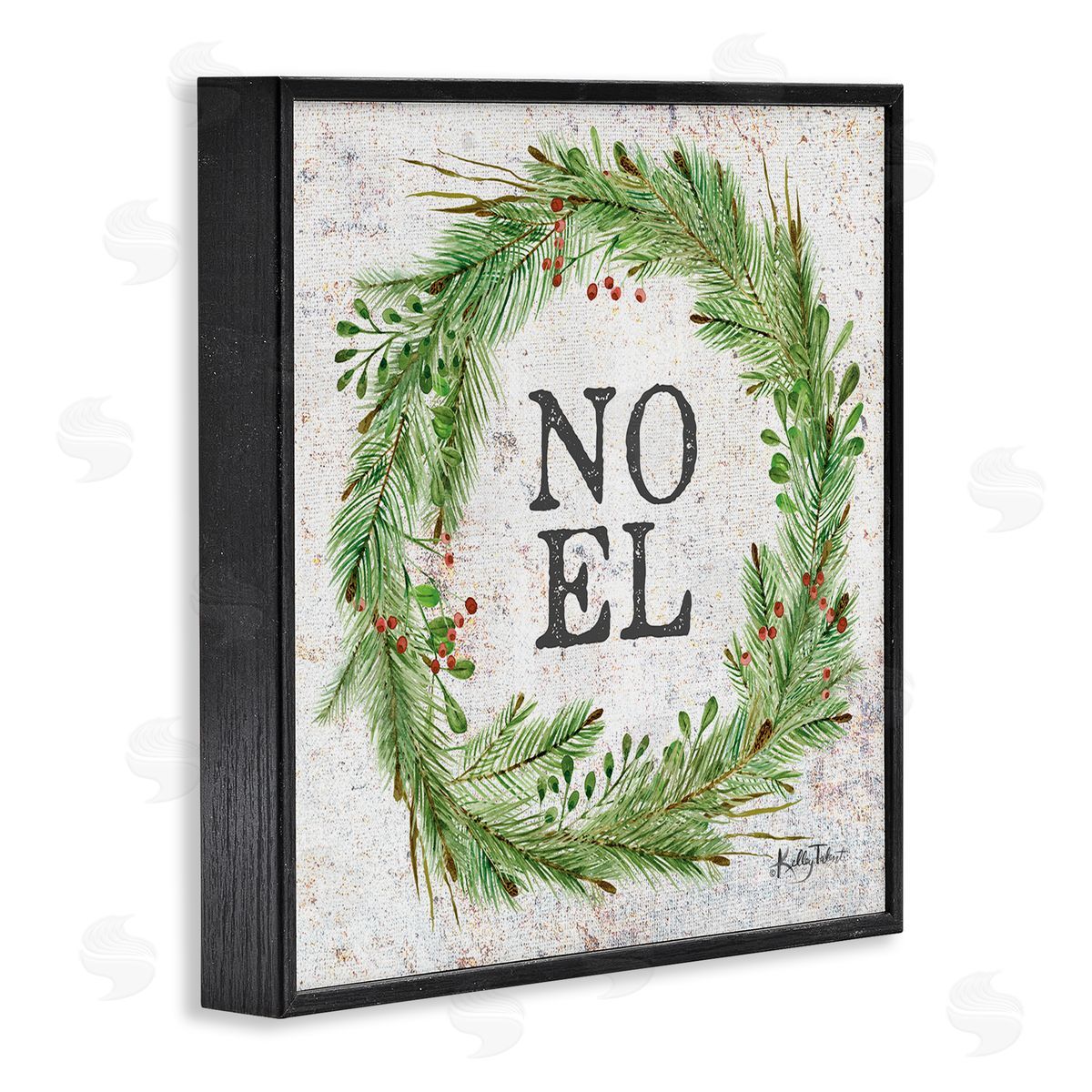 Kelley Talent Noel Seasonal Wreath Black Framed Glicee Wall Art Print