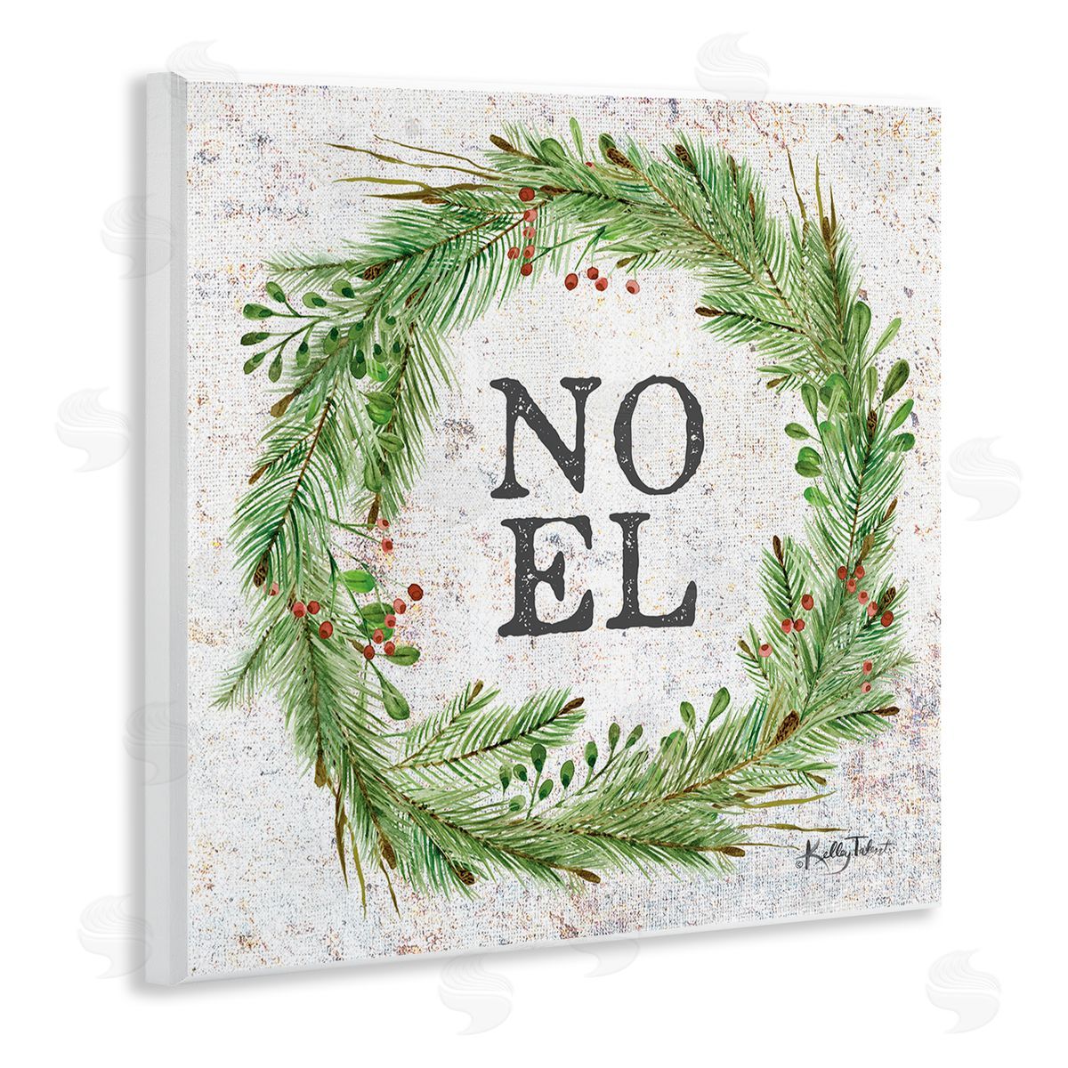 Kelley Talent Noel Seasonal Wreath Wooden Wall Plaque Art Print