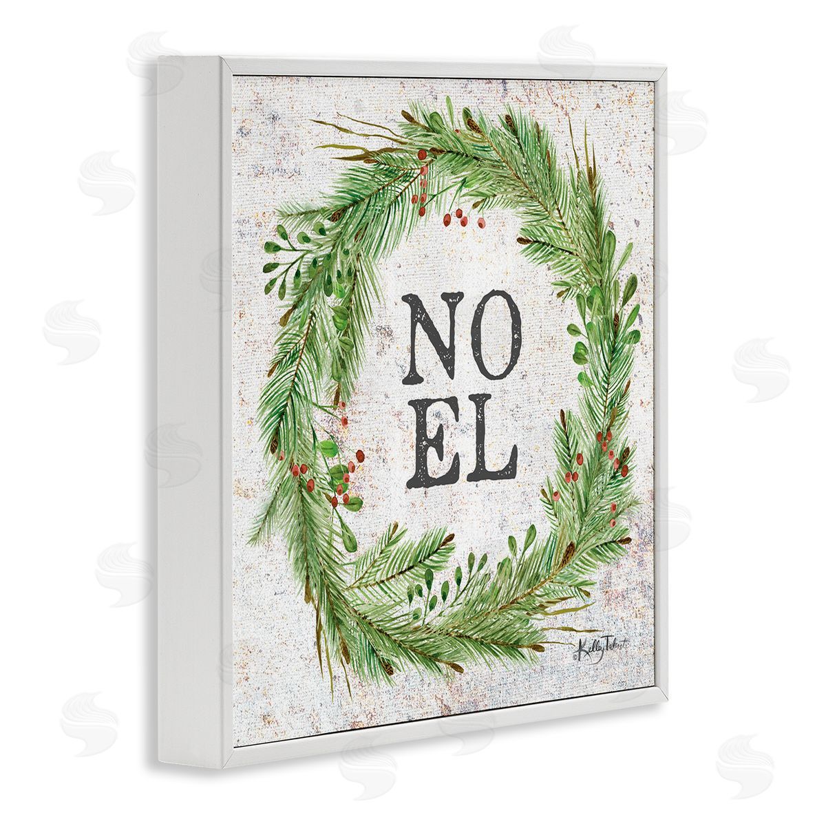 Kelley Talent Noel Seasonal Wreath White Framed Glicee Wall Art Print