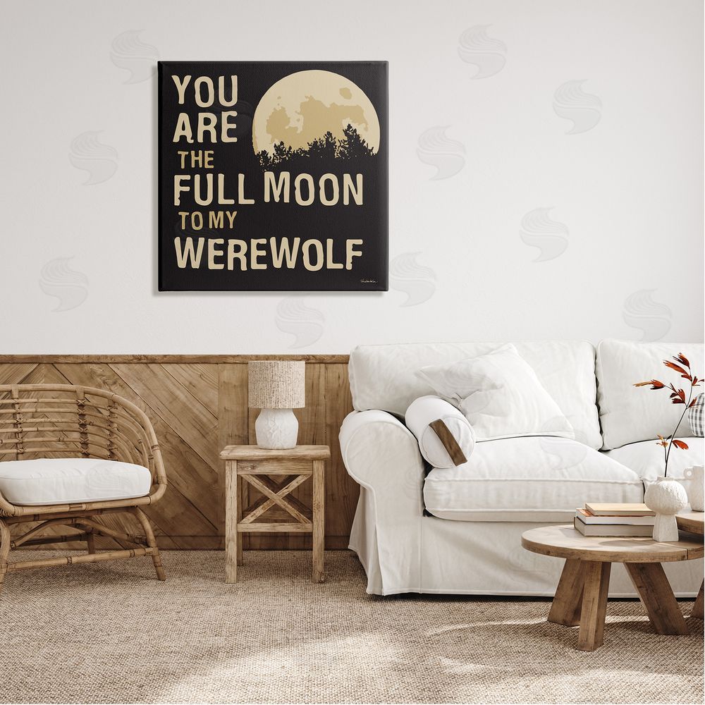 Kendra Shedenhelm Full Moon Werewolf Phrase Canvas Wall Art in Room
