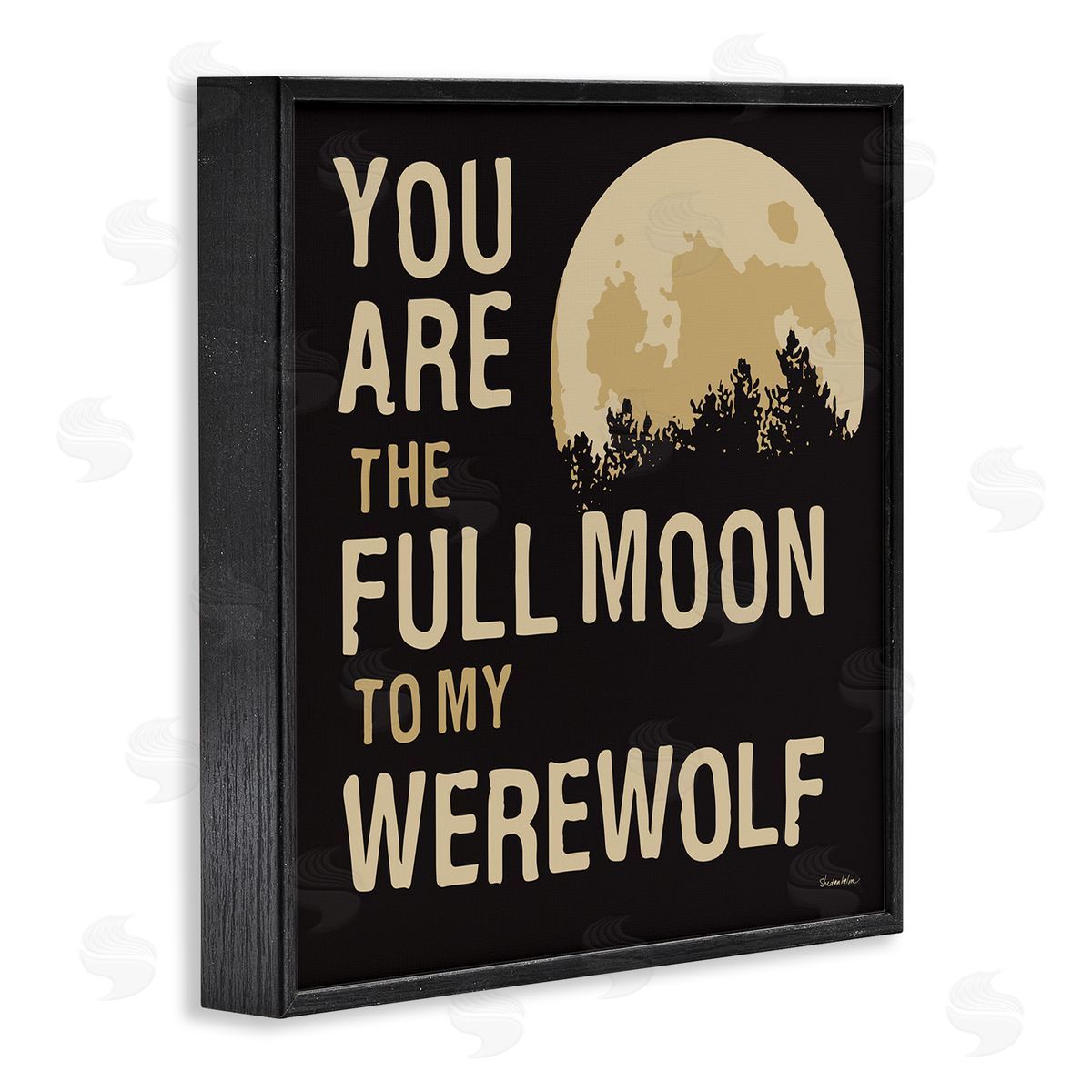 Kendra Shedenhelm Full Moon Werewolf Phrase Black Framed Glicee Wall Art Print