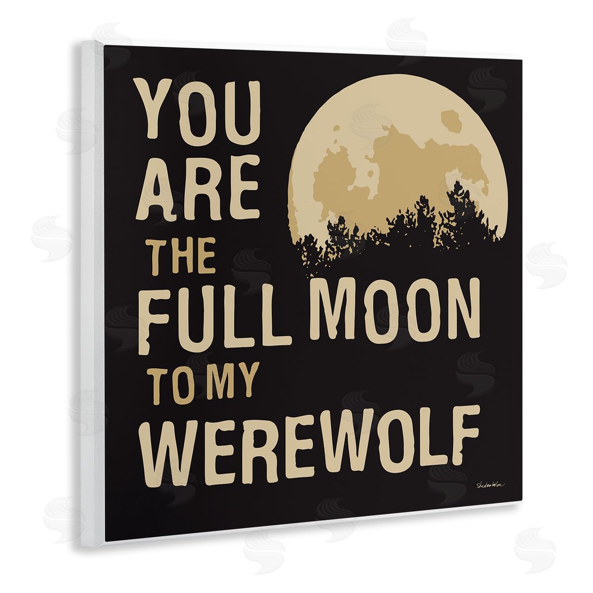 Kendra Shedenhelm Full Moon Werewolf Phrase Wooden Wall Plaque Art Print