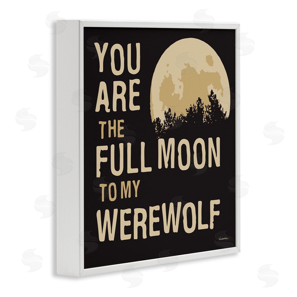 Kendra Shedenhelm Full Moon Werewolf Phrase White Framed Glicee Wall Art Print