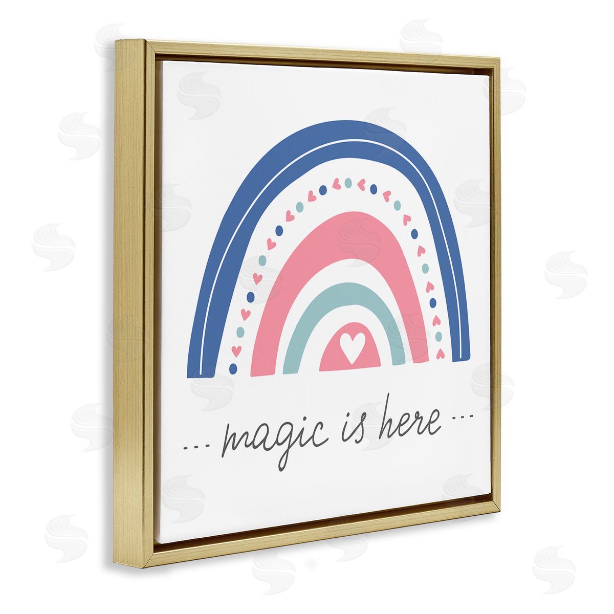 LSR Design Studio Magic is Here Rainbow Gold Floating Frame Canvas Wall Art Print