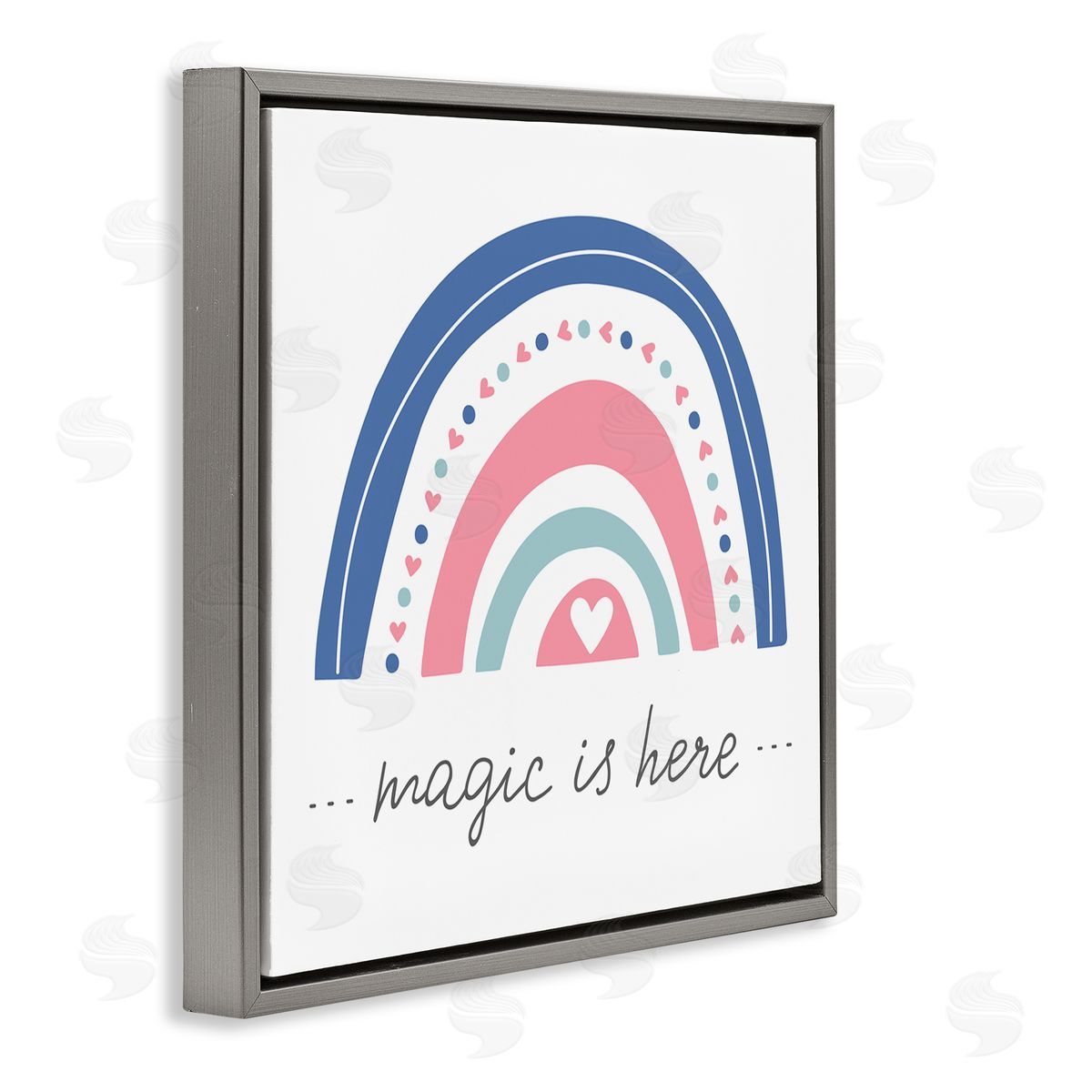 LSR Design Studio Magic is Here Rainbow Gray Floating Frame Canvas Wall Art Print