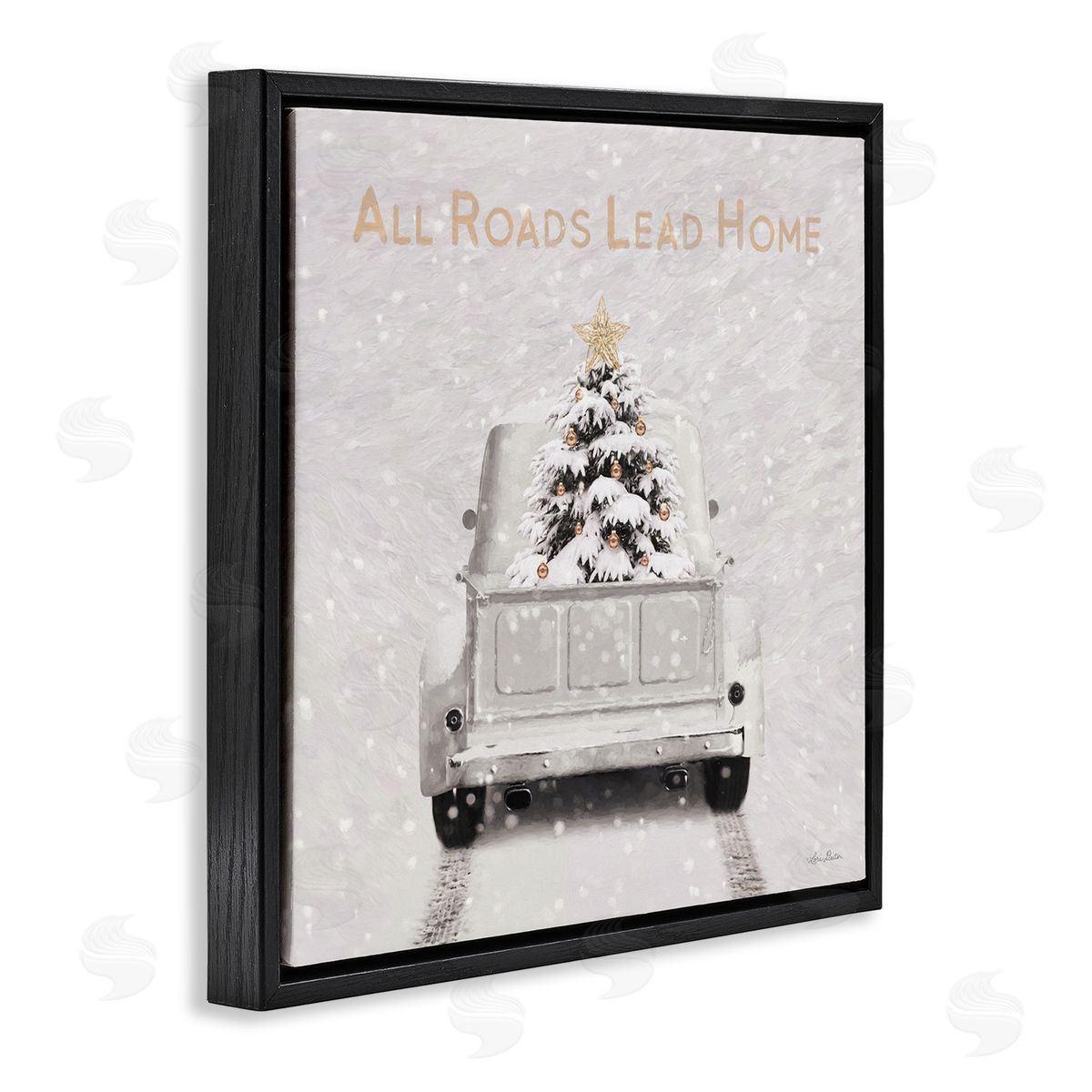 Lori Deiter All Roads Lead Home Black Floating Frame Canvas Wall Art Print