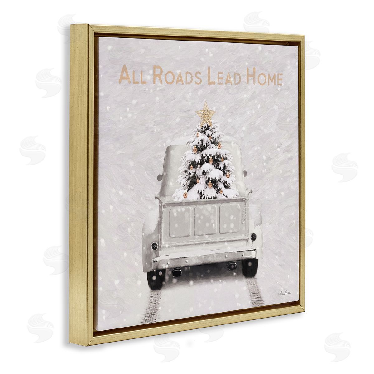 Lori Deiter All Roads Lead Home Gold Floating Frame Canvas Wall Art Print