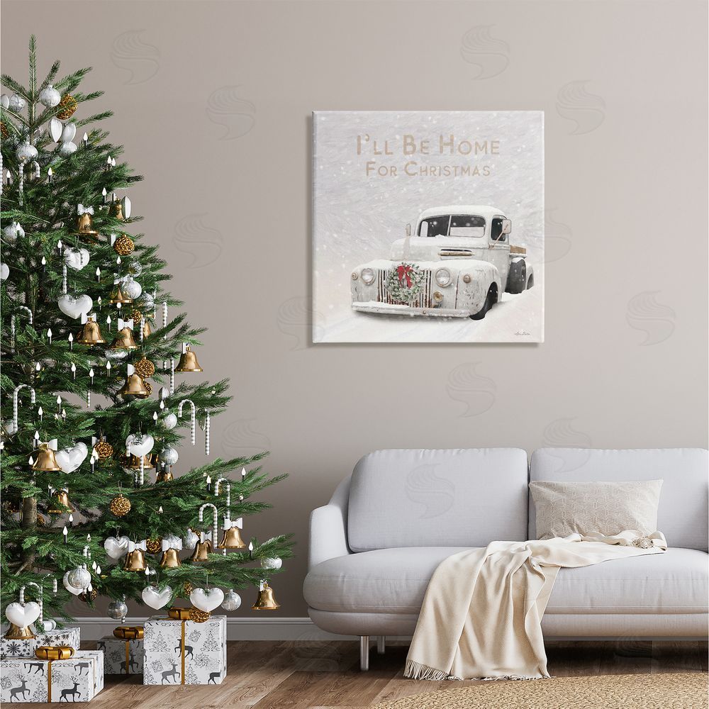 Lori Deiter Home For Christmas Phrase Canvas Wall Art in Room
