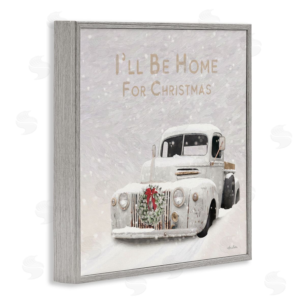 Lori Deiter Home For Christmas Phrase Gray Framed Glicee Wall Art Print