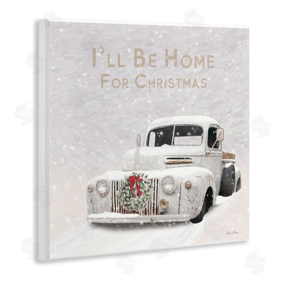 Lori Deiter Home For Christmas Phrase Wooden Wall Plaque Art Print