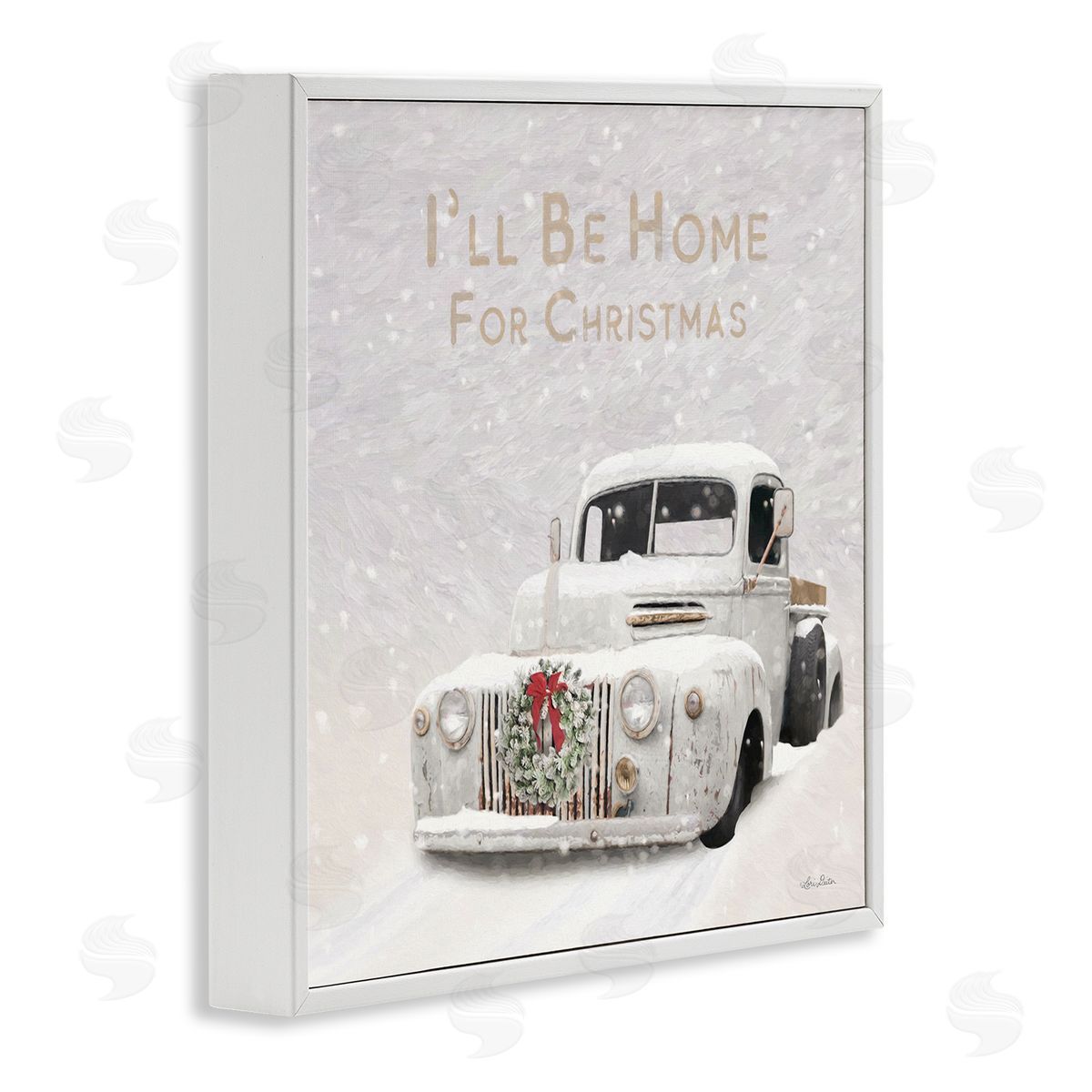 Lori Deiter Home For Christmas Phrase White Framed Glicee Wall Art Print