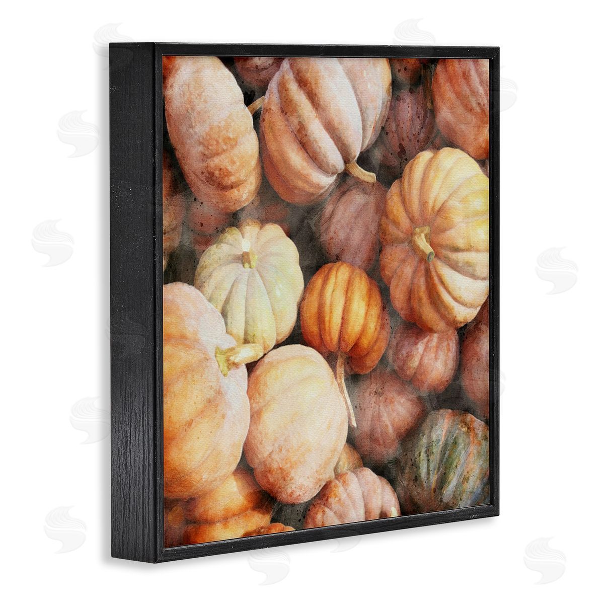 LSR Design Studio Fall Pumpkins & Gourds Black Framed Glicee Wall Art Print