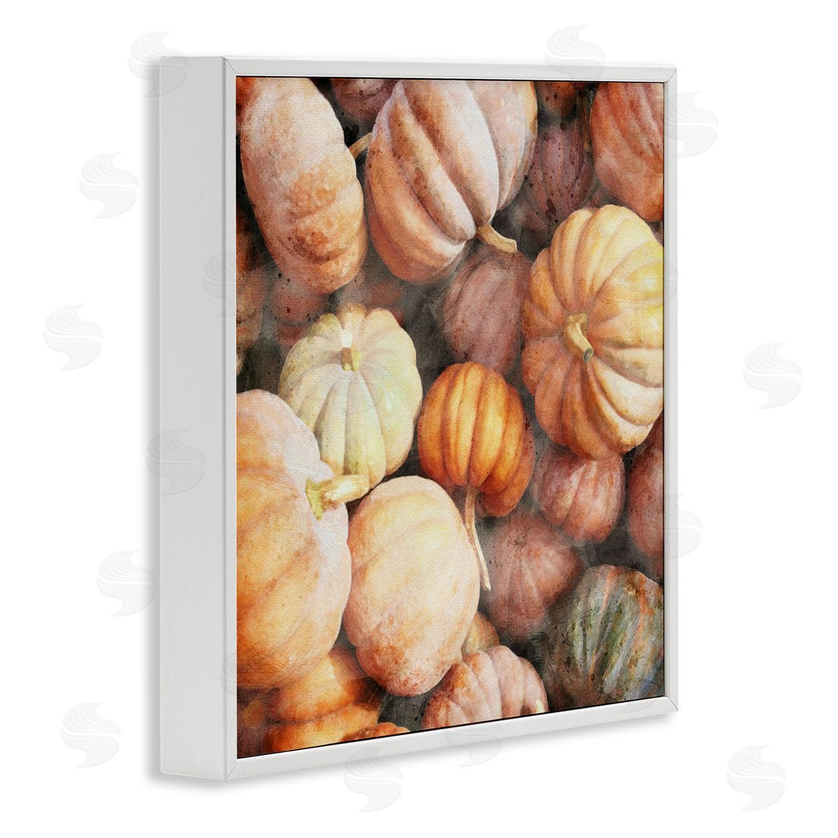 LSR Design Studio Fall Pumpkins & Gourds White Framed Glicee Wall Art Print
