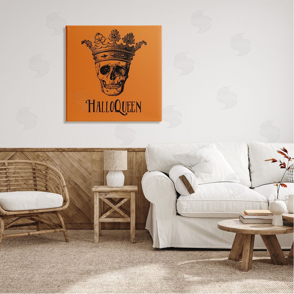 Two If By Sea Studios HalloQueen Skull in Crown Canvas Wall Art in Room