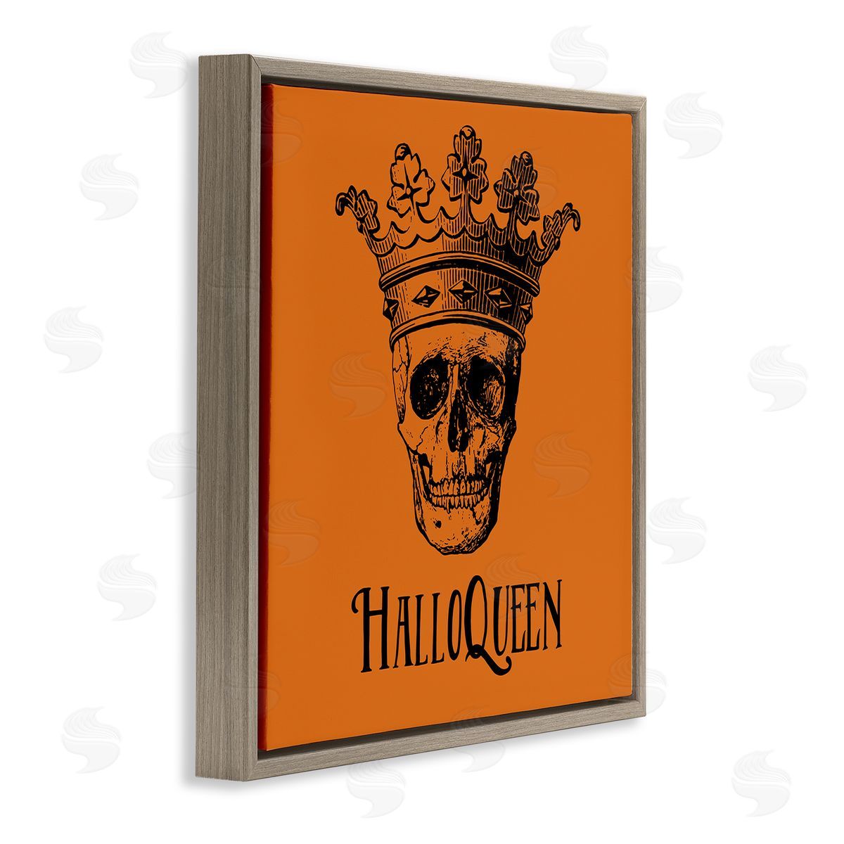 Two If By Sea Studios HalloQueen Skull in Crown Brown Floating Frame Canvas Wall Art Print