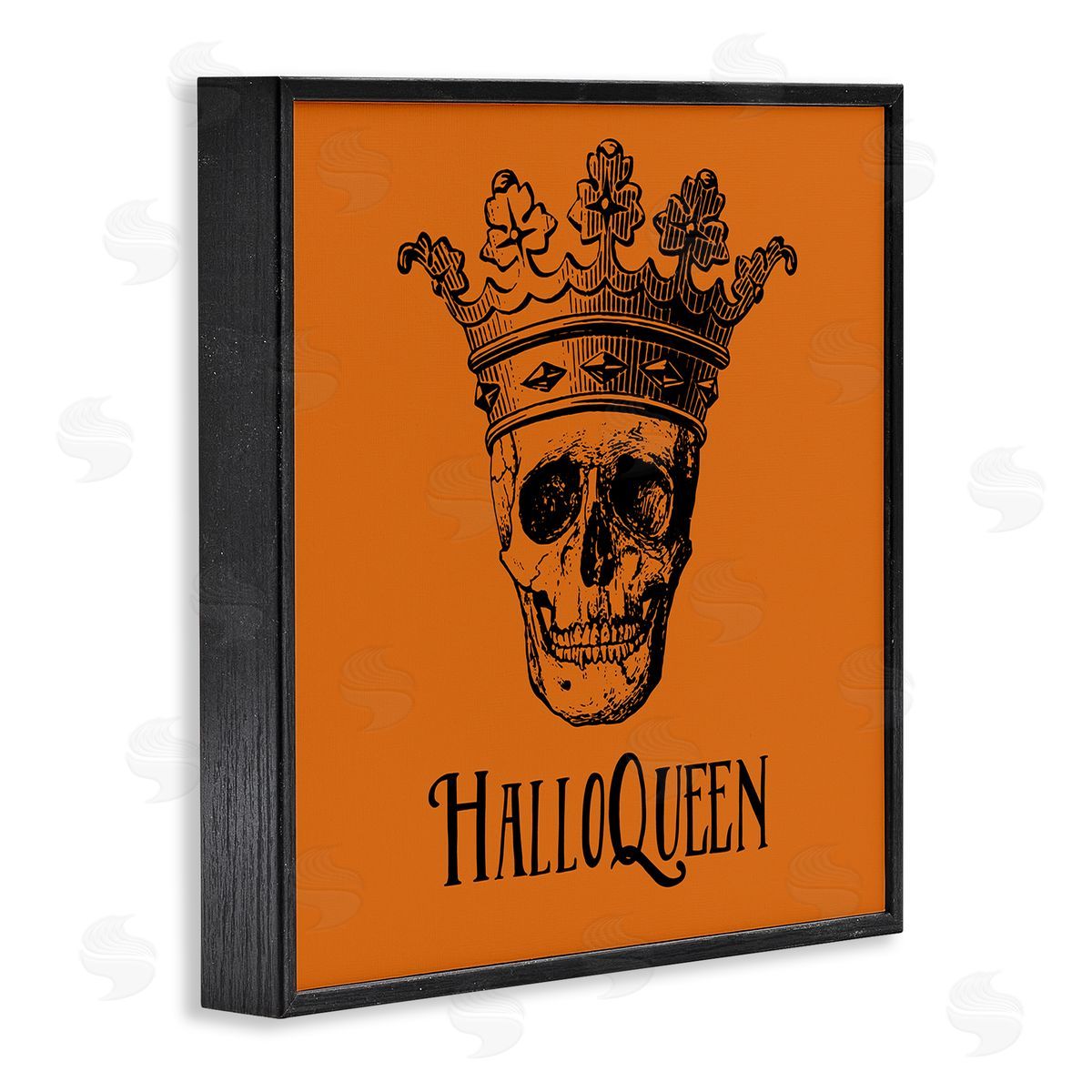 Two If By Sea Studios HalloQueen Skull in Crown Black Framed Glicee Wall Art Print