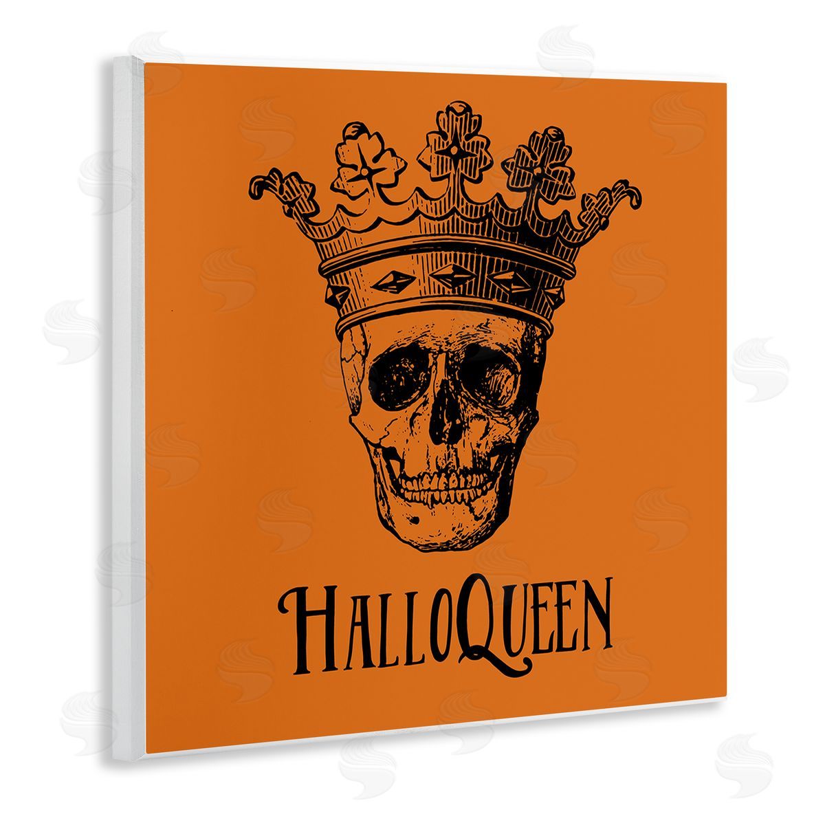 Two If By Sea Studios HalloQueen Skull in Crown Wooden Wall Plaque Art Print