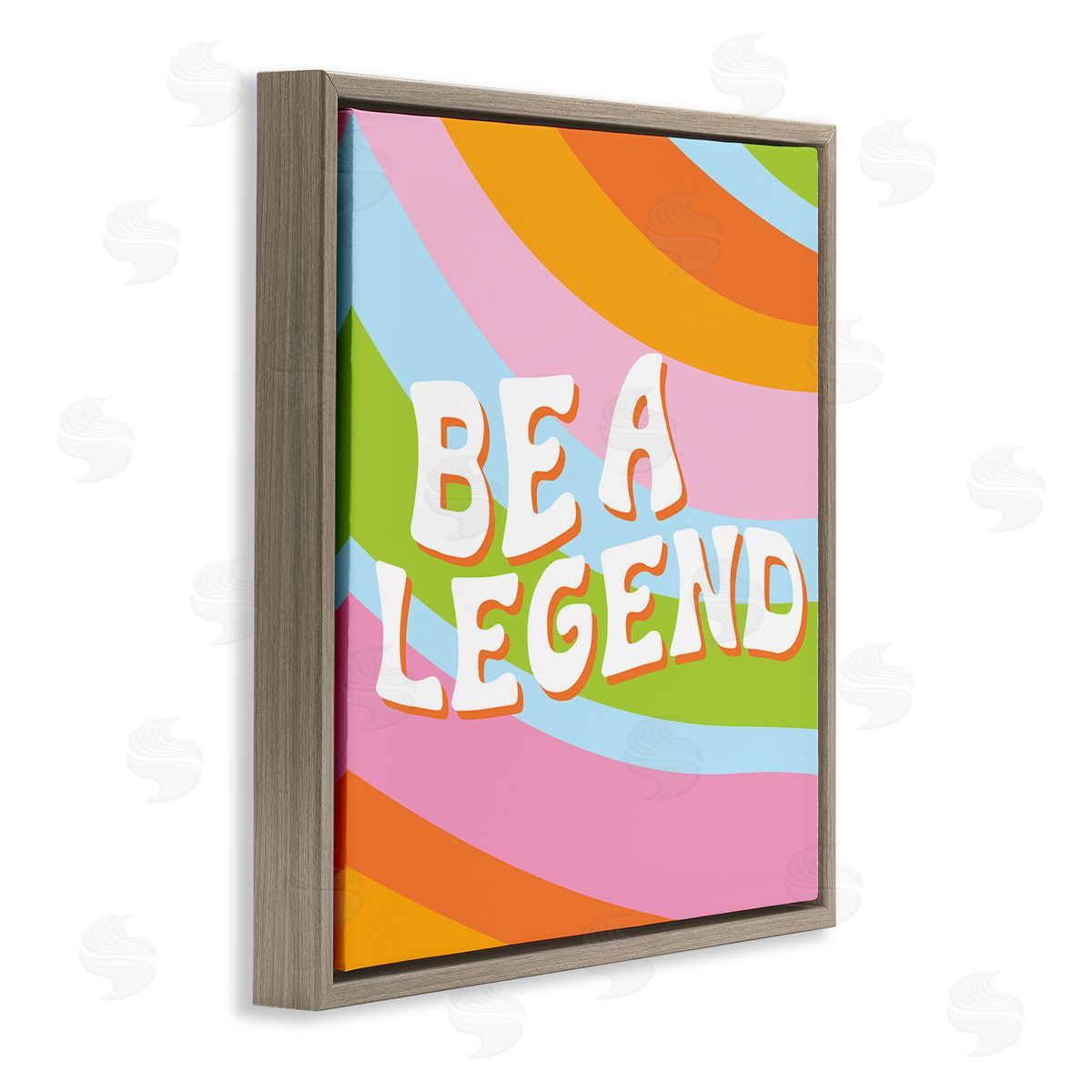Emily Dumas Retro Be a Legend Brown Floating Frame Canvas Wall Art Print