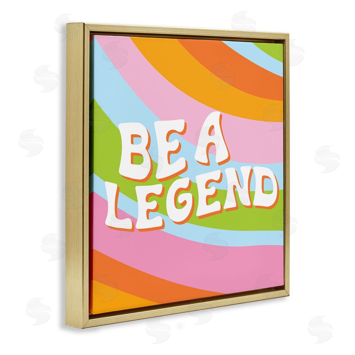 Emily Dumas Retro Be a Legend Gold Floating Frame Canvas Wall Art Print