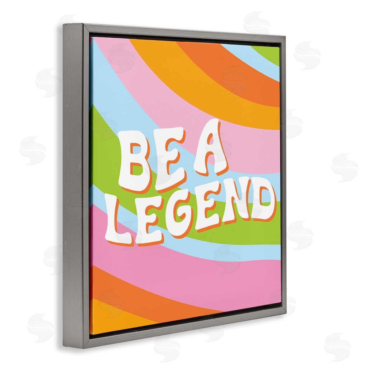 Emily Dumas Retro Be a Legend Gray Floating Frame Canvas Wall Art Print
