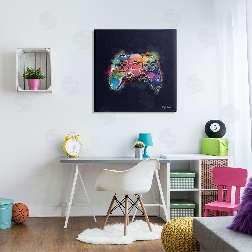 Nidhi Wadhwa Modern Controller Splash Canvas Wall Art in Room