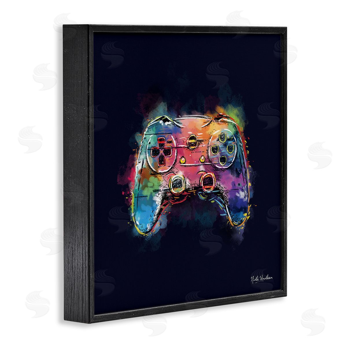 Nidhi Wadhwa Modern Controller Splash Black Framed Glicee Wall Art Print