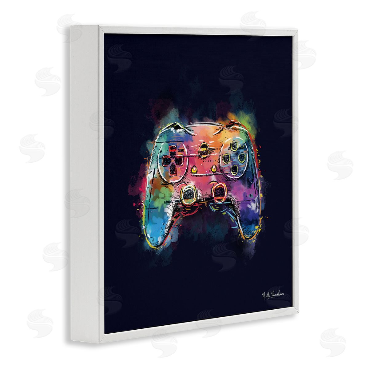 Nidhi Wadhwa Modern Controller Splash White Framed Glicee Wall Art Print