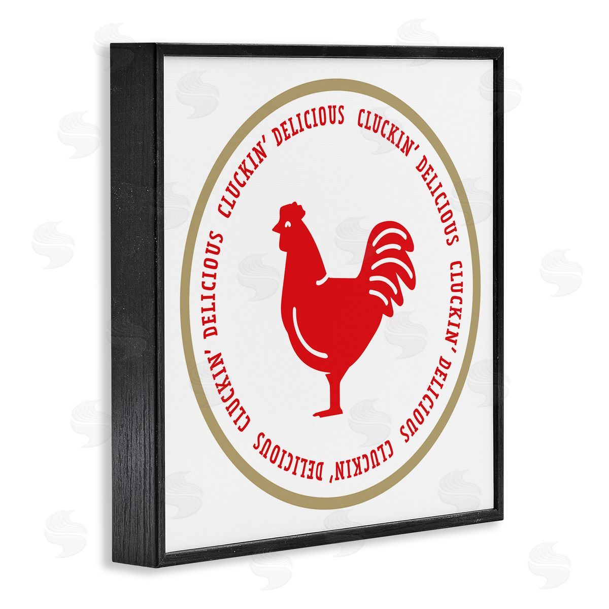 Emily Dumas Cluckin' Delicious Phrase Black Framed Glicee Wall Art Print