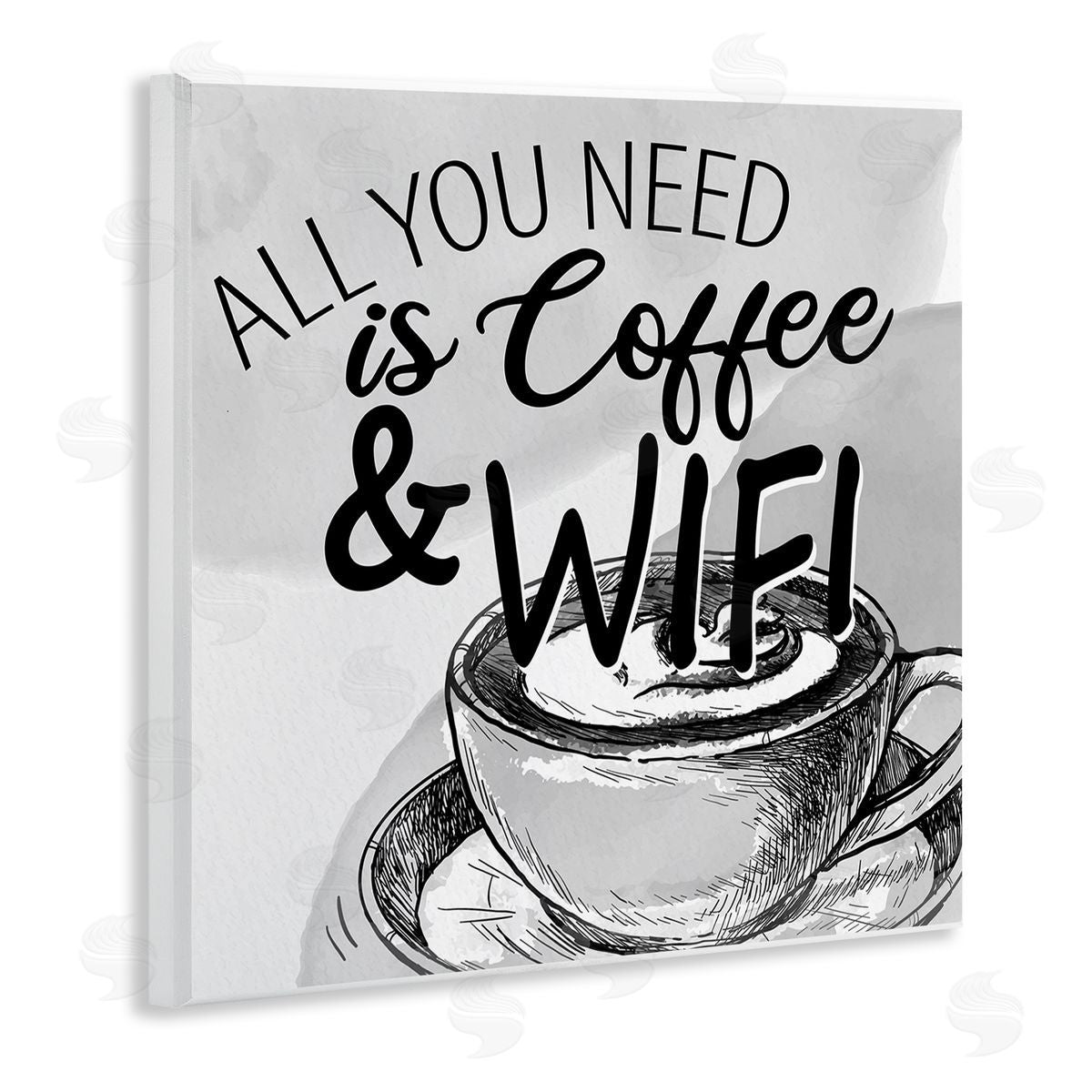 Kim Allen Vintage Coffee & Wifi Wooden Wall Plaque Art Print